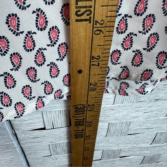 Pleione Anthropologie paisley print dropped shoulder, rolled sleeve tunic top - Picture 8 of 10